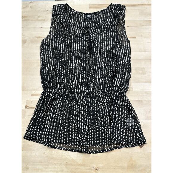 Bobeau Y2K Sleevelss Polka Dot Cinched Waist Size L - Picture 1 of 7